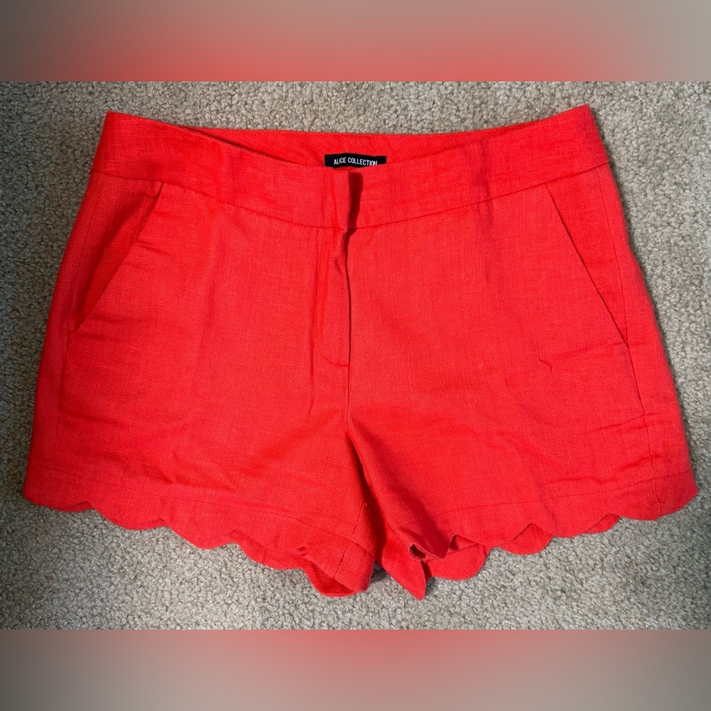 Alice collection linen scalloped shorts 4